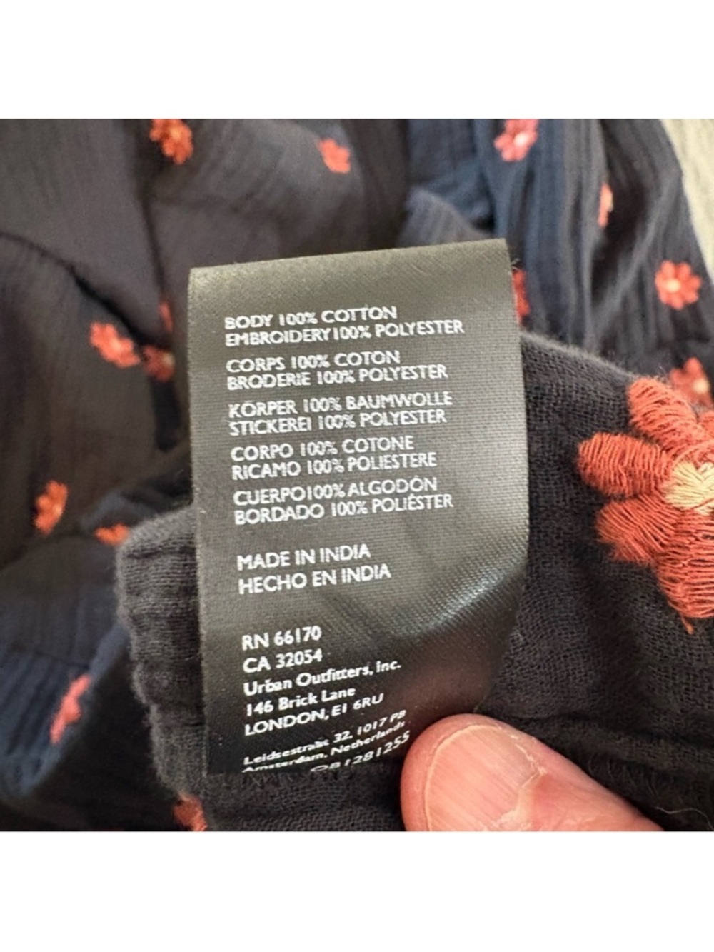 Free People Dahlia Floral Off-Shoulder Dress - Navy - Large - Picture 8 of 10